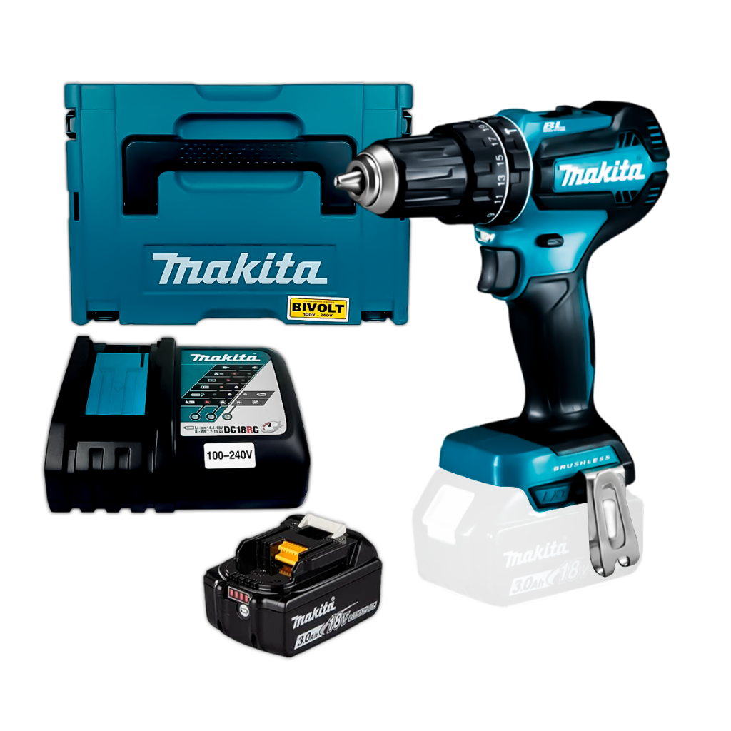Imagem do produto Makita Parafusadeira/Furadeira a Bateria Bivolt DHP485RF1J