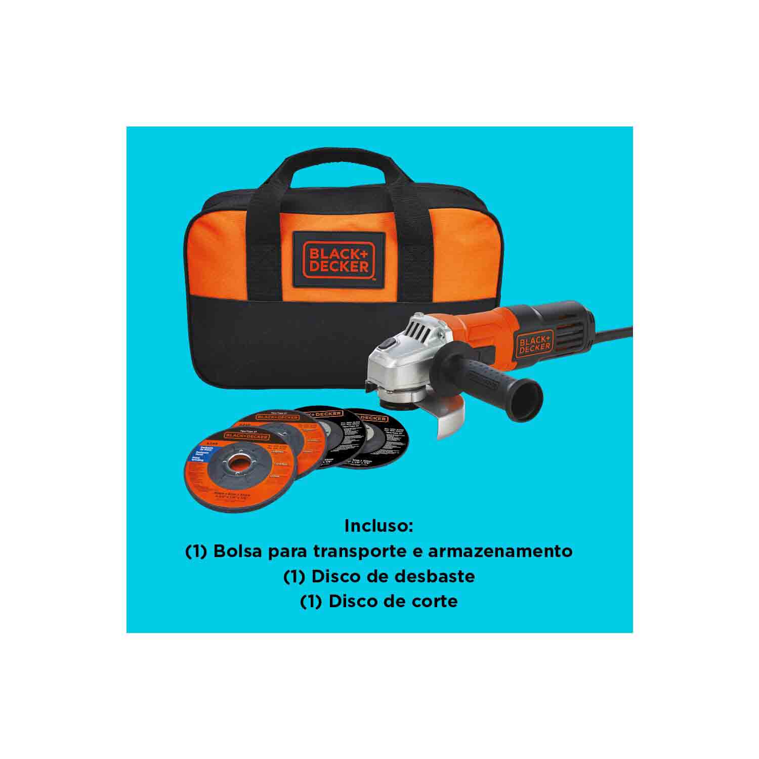 Imagem do produto Black Decker Esmerilhadeira Hobby 1/2 650W 220V Kit (Bolsa + Discos) G650K5-B2