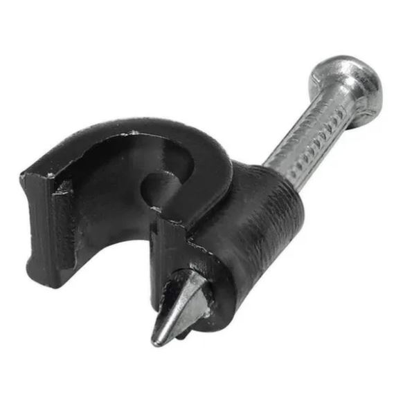 Imagem do produto Mec Tronic Fixador de Cabo Paralelo 1,5-2,5 mm Preto com Prego de Aço 50 Peças