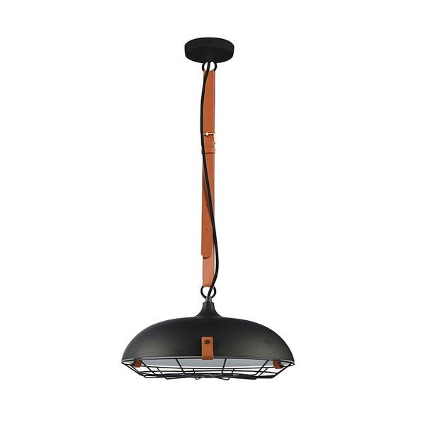 Imagem do produto Bella Lustres Pendente Cuoro 35x20 E27 Marrom/Preto EL002B