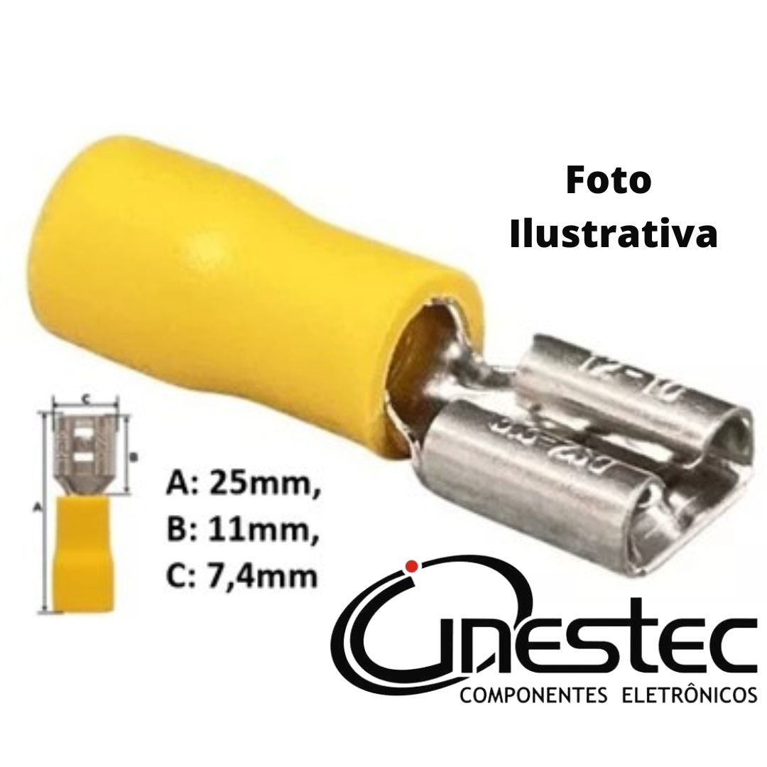Imagem do produto Terminal Fêmea 6,6mm Guepar Fio 4,0-6,0mm Amarelo
