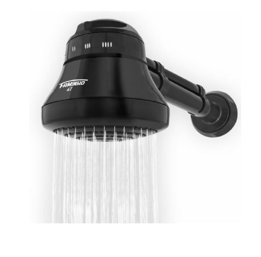 Imagem do produto Ducha Elétrica Faminho 4 Temperaturas Preta 127V 5400W com Braço Fame