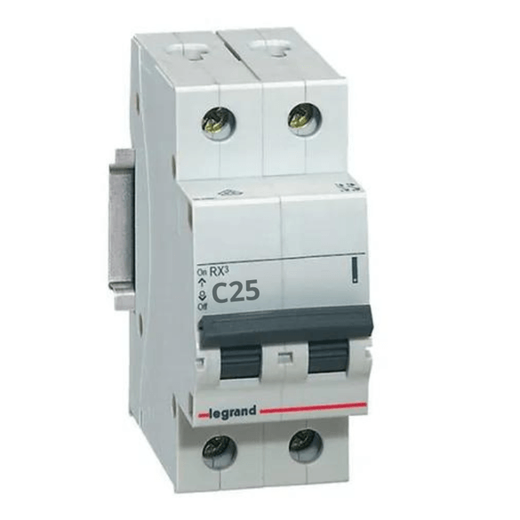 Imagem do produto Pial Legrand Disjuntor Bipolar DIN 25A Curva C Branco