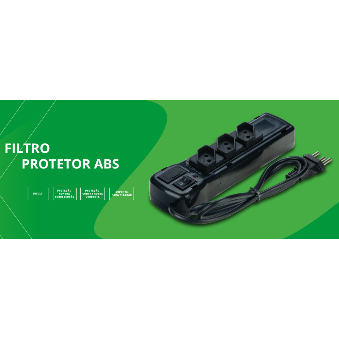 Imagem do produto Fiolux Filtro de Linha Protect 2T + 3T 10A Preto
