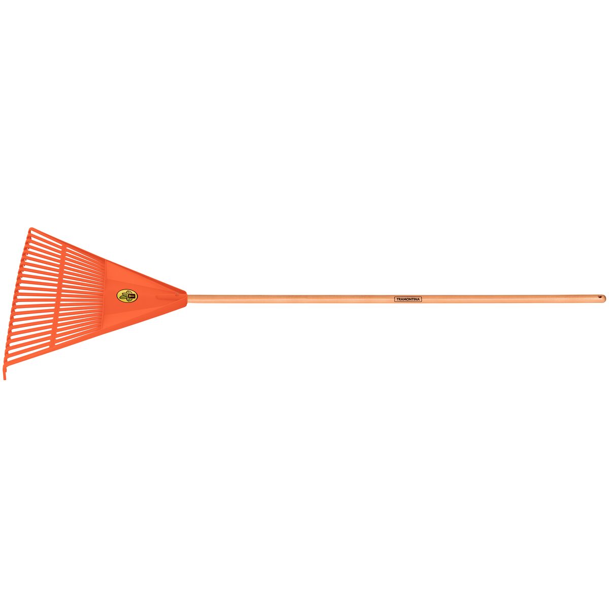 Imagem do produto Tramontina Vassoura Plástica Laranja para Jardim com 22 Dentes e Cabo de Madeira 120cm - 77850721