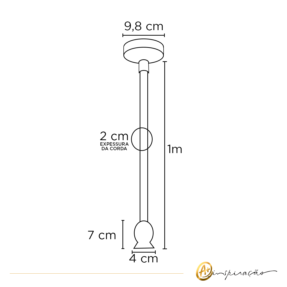 Imagem do produto Cinderela Pendente Corda 1 m Cru Bivolt E27