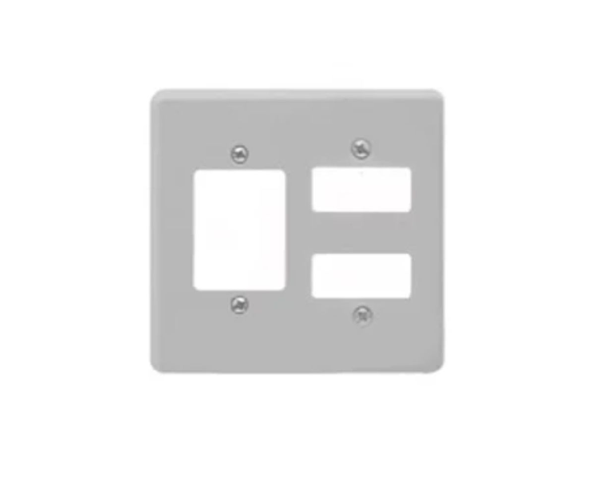 Imagem do produto Pial Legrand Placa 4x4 com 5 Postos Separados (2S SEP + 3S) para Caixa de Embutir Clássica Cinza