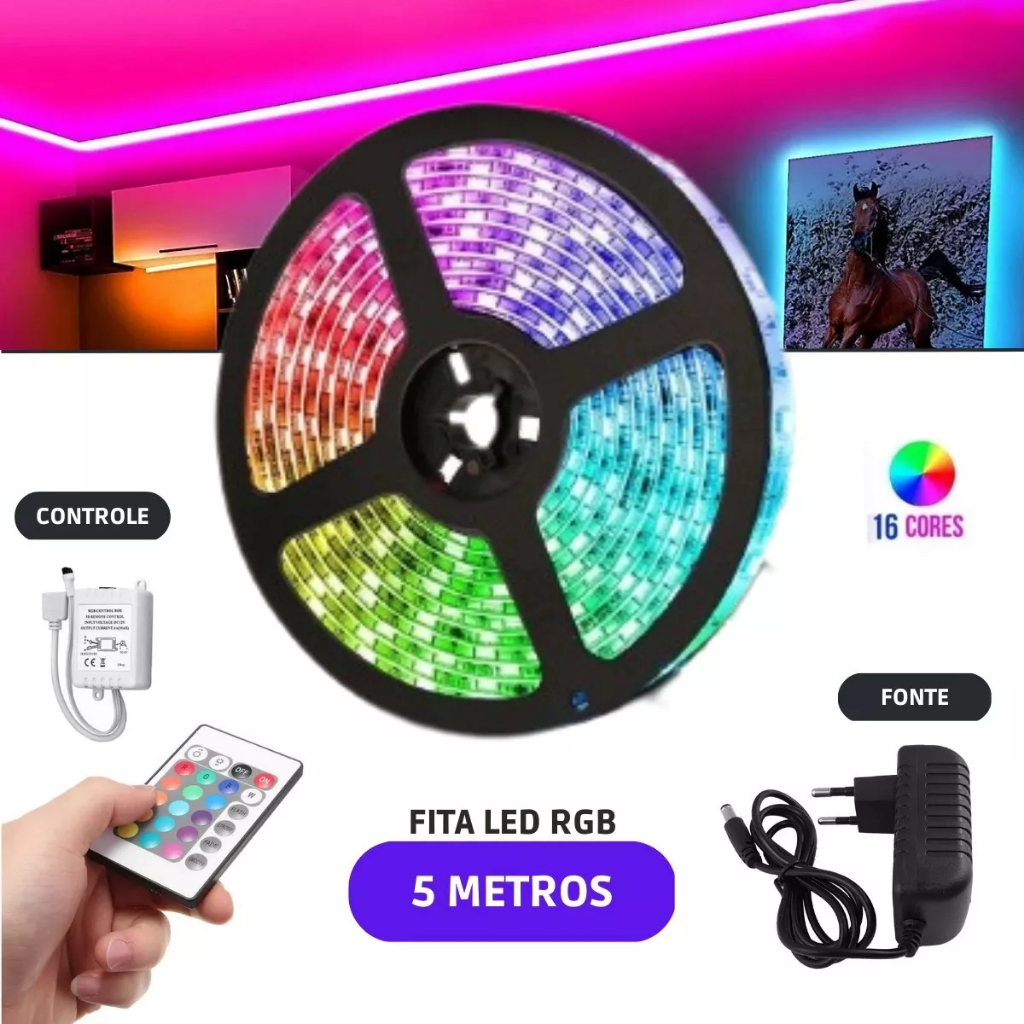 Imagem do produto Delis Fita LED 5050 60 LEDs RGB 127V com Controle