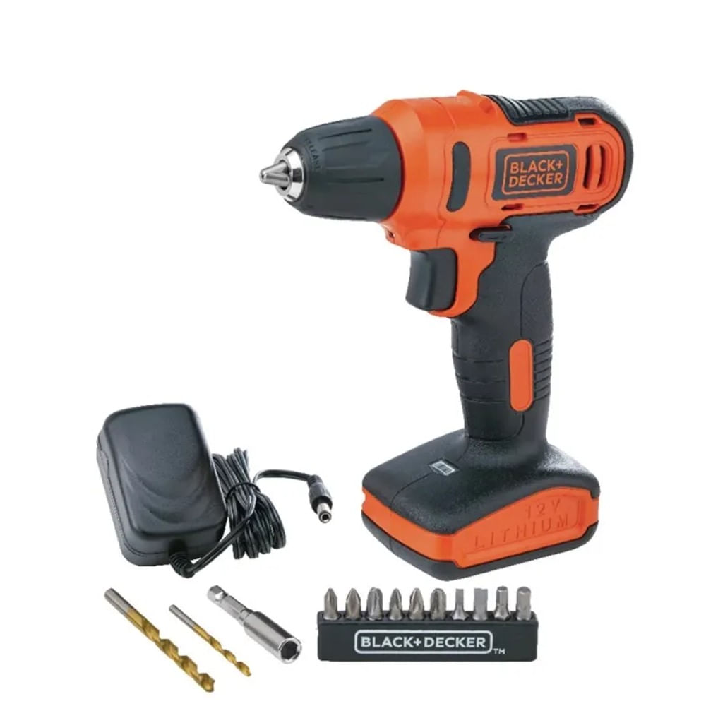 Imagem do produto Black Decker Parafusadeira/Furadeira 12V 3/8" com 13 Acessórios Hobby