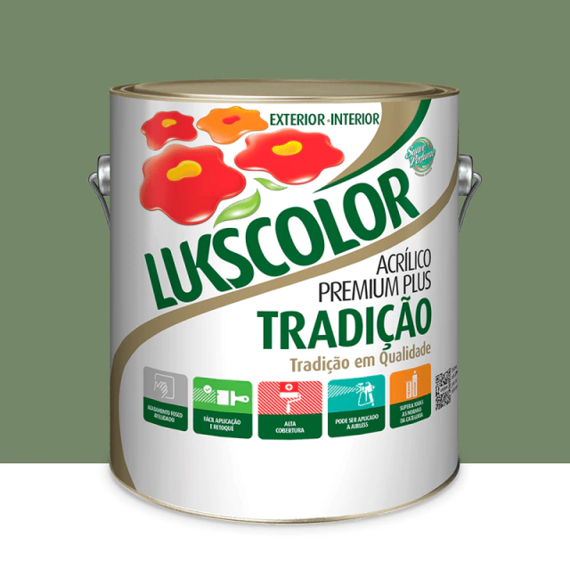 Imagem do produto Lukscolor Tinta Acrílica Premium Supra Fosca Verde Musgo 3,6L