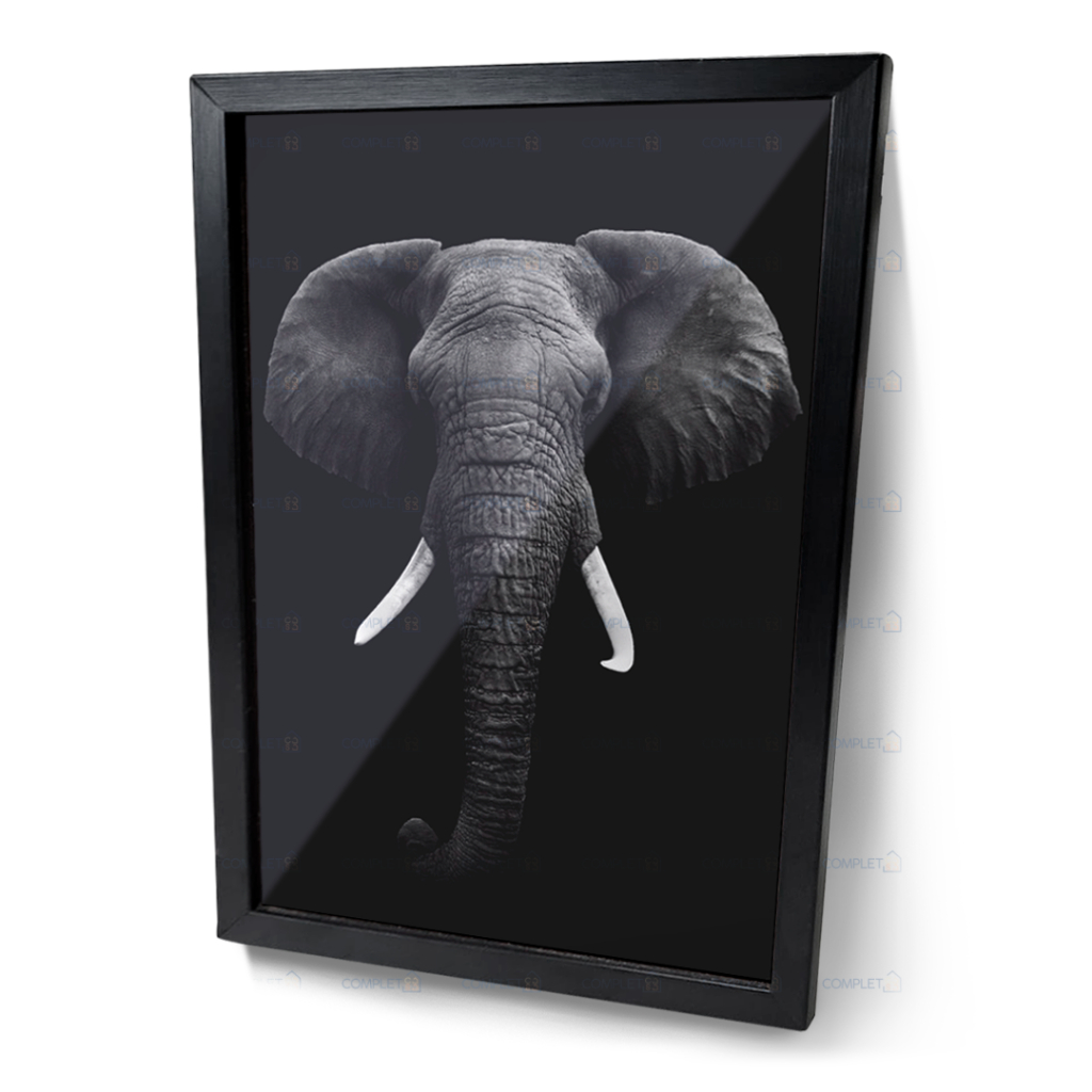 Imagem do produto Cinderela Quadro Metal Elefante Preto 60x80 cm