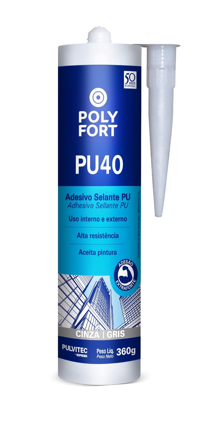 Imagem do produto Polyfort Adesivo Selante PU40 Multiuso Cinza 360g