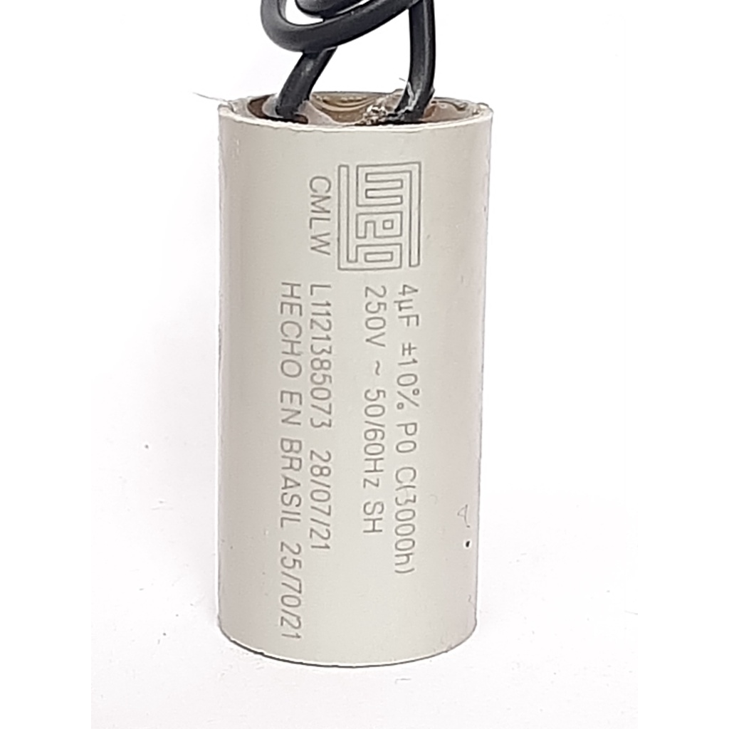 Imagem do produto Rima Capacitor Metálico Simples 4uF 220V 2 Fios