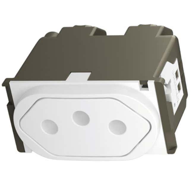Imagem do produto Pial Legrand Módulo de Tomada 2P+T 10A 250V~ Padrão Brasileiro Nereya Branco