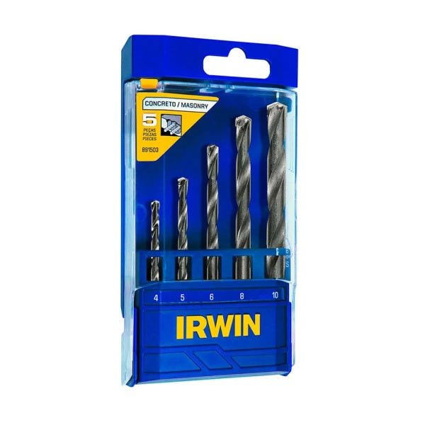 Imagem do produto Irwin Jogo 5 Peças de Brocas Widia para Concreto 4 a 10mm