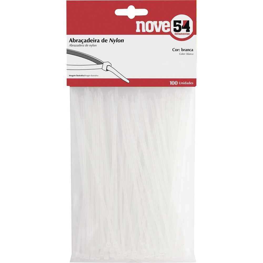 Imagem do produto Guepar Abraçadeira de Nylon 200 x 4,8 mm Branca 100 Peças