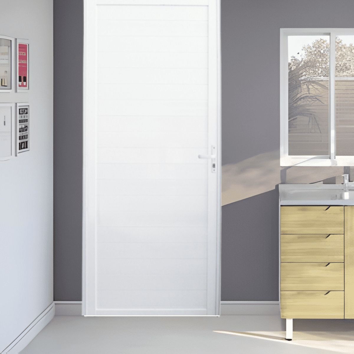 Imagem do produto Atlantica Porta Lambri Magnum 2100 x 860 Branco Direita 2835N