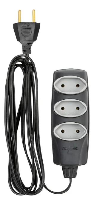 Imagem do produto Pial Legrand Extensão Elétrica Noshock Slim 90° 4 Tomadas 2P 10A Cabo Plano 2x0,75mm² Grafite 10 Metros