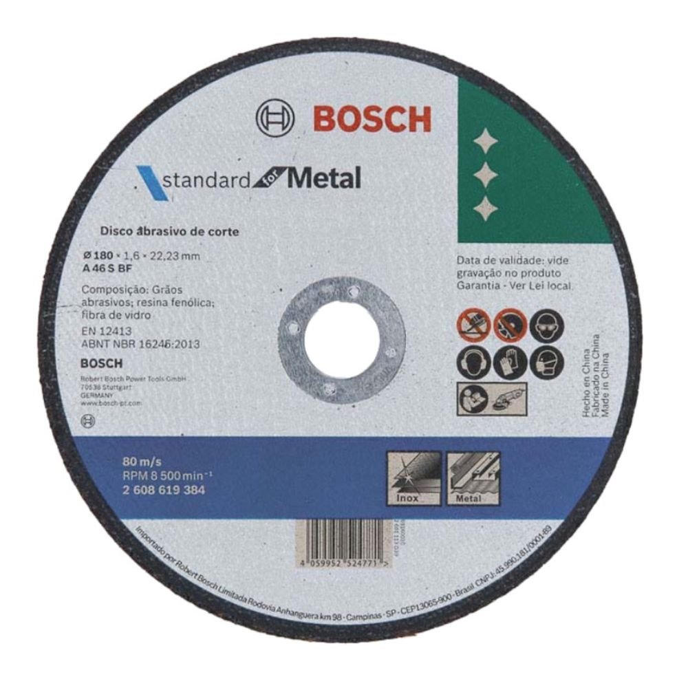 Imagem do produto DISCO CORTE STAND 180X16X22,23MM BOSCH 2608619384