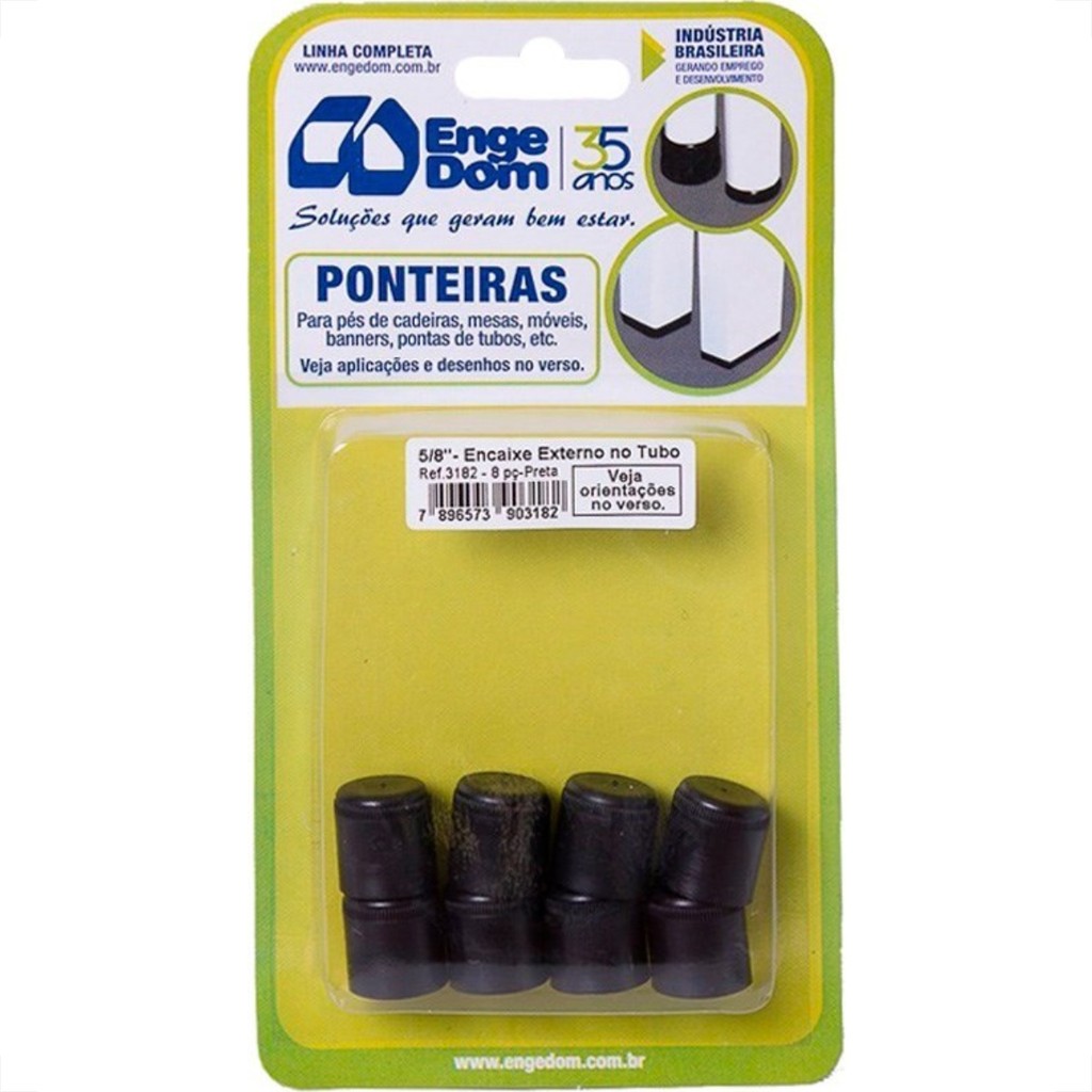 Imagem do produto Engedon Ponteira Emborrachada Preta 5/8 com 8 Peças