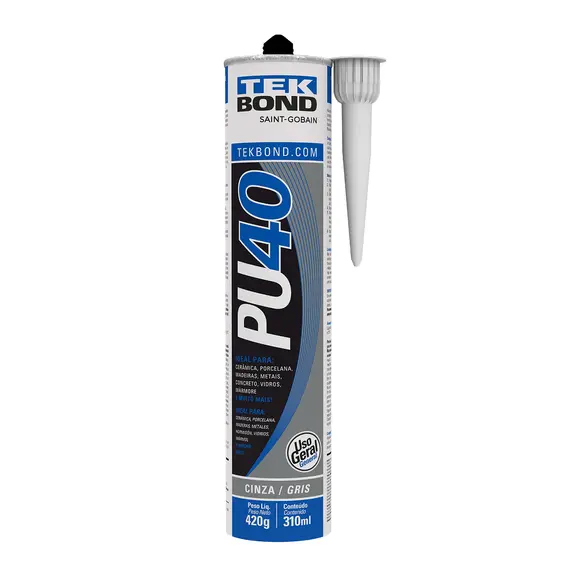 Imagem do produto Tek Bond Adesivo Selante PU40 Uso Geral Cinza 310ml/420g