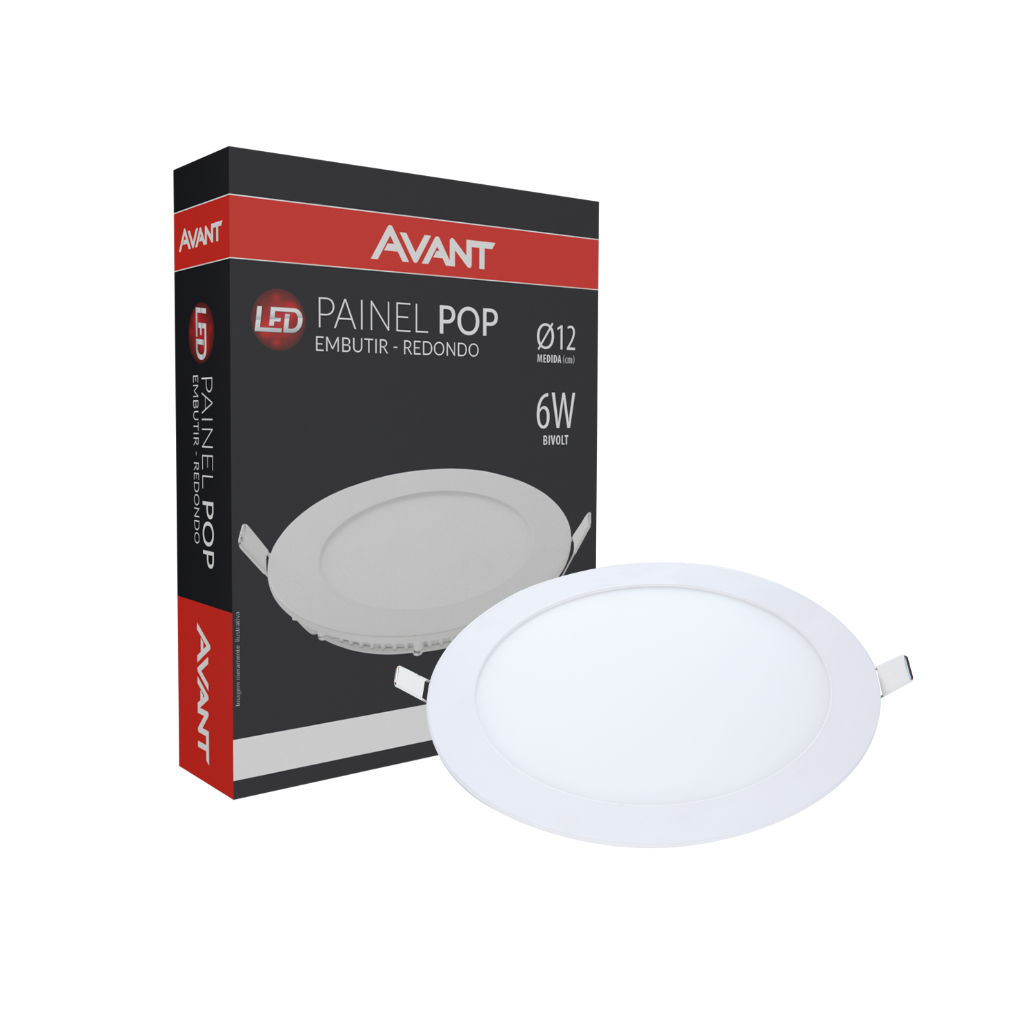 Imagem do produto Avant Painel LED Plafon de Embutir Redondo 6W Bivolt 6500K Luz Branca