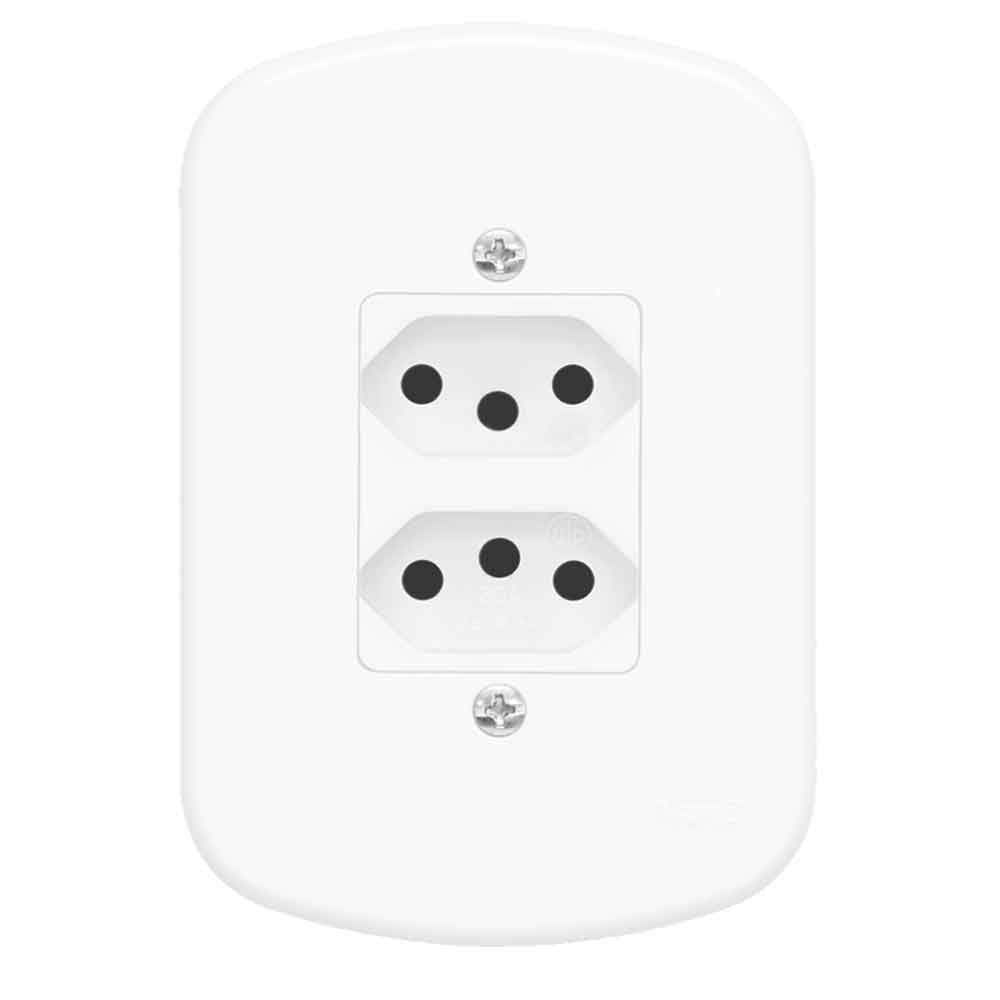 Imagem do produto Fame Conjunto Blanc com Placa 2 Tomadas Distanciadas 1353 10A PB