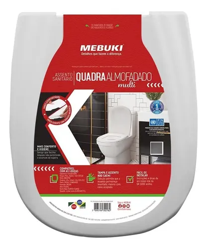 Imagem do produto Assento Sanitário Linea Thema Almofadado Cinza Mebuki