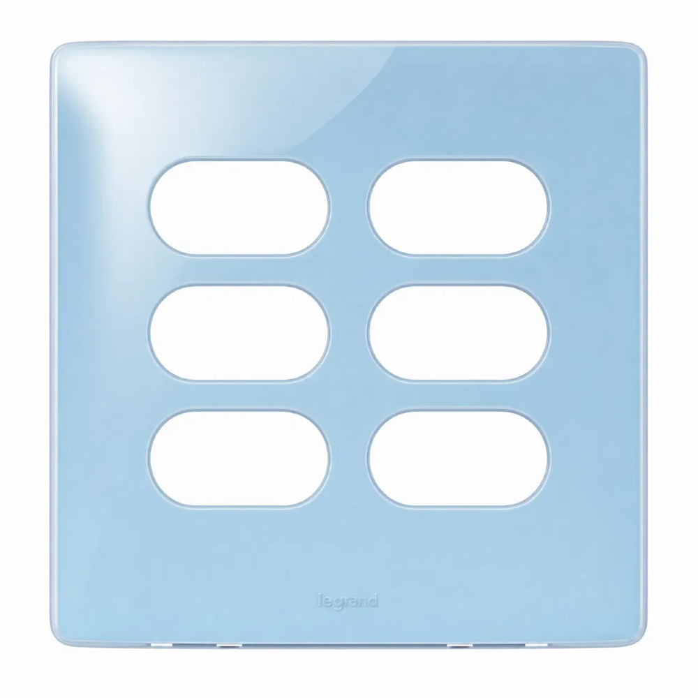 Imagem do produto Pial Legrand Placa 4X4 com 6 Postos Separados (3+3 Postos) Nereya Blue