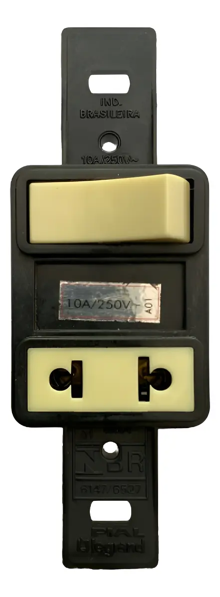 Imagem do produto Pial Legrand Conjunto 1 Interruptor Simples e 1 Tomada sem Placa Silentoque Cinza