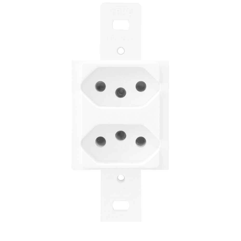 Imagem do produto Fame Conjunto Blanc sem Placa 2 Tomadas Distanciadas 2P+T 1337 10A PB