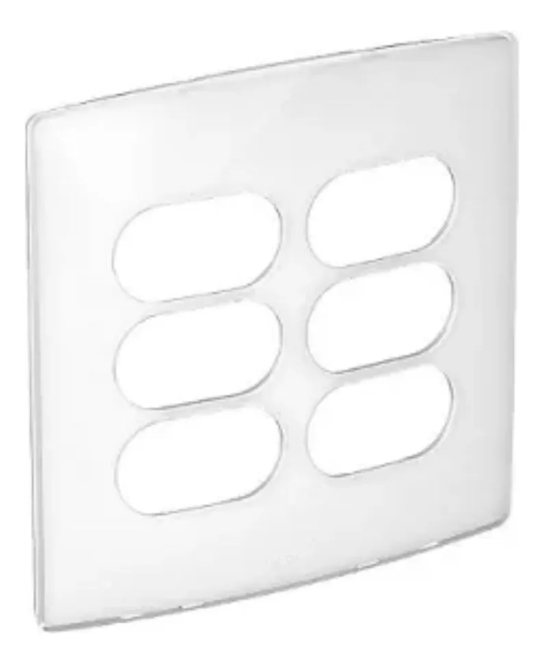 Imagem do produto Pial Legrand Placa 4X4 com 6 Postos Distanciados (3+3 Postos) Nereya Gloss Ébano
