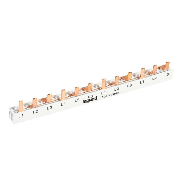 Imagem do produto Pial Cemar Legrand Barramento Pente Trifásico Tipo Pino 3x19 Módulos DIN 1 Metro
