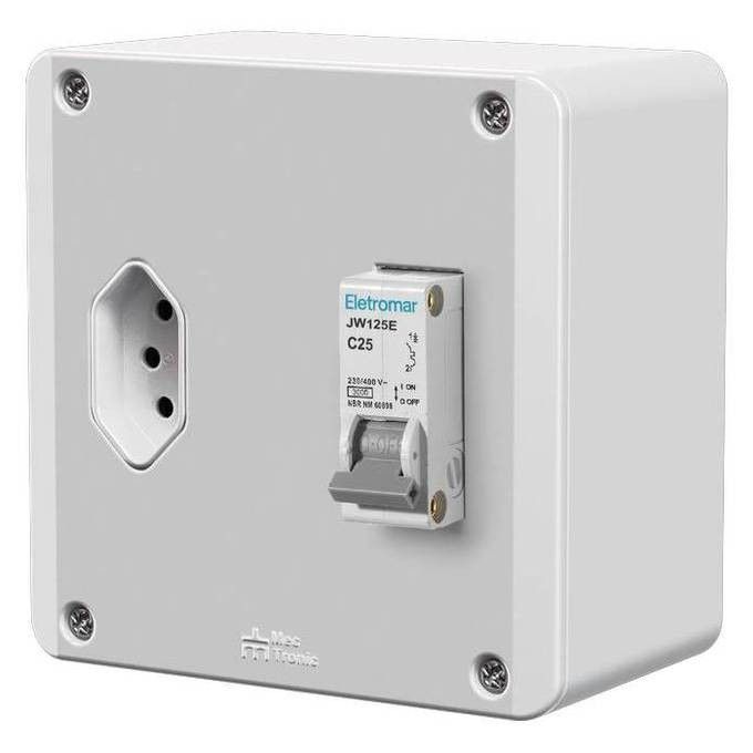 Imagem do produto Caixa de Proteção com Disjuntor e Tomada Mec Tronic 20A