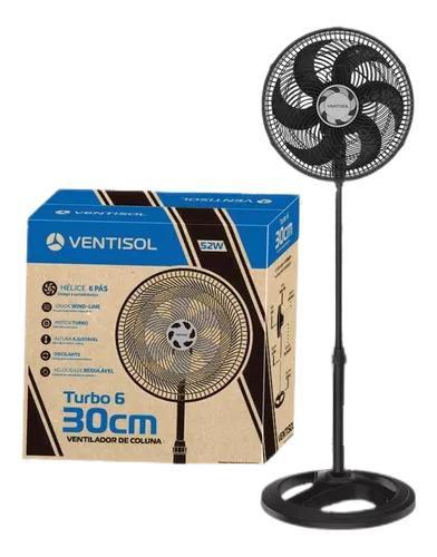 Imagem do produto Ventilador Oscilante de Coluna Turbo 6 Pás 30cm Preto 127V Premium Ventisol