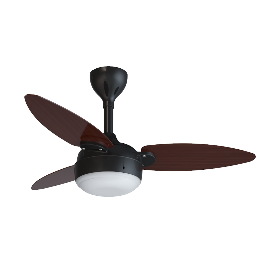 Imagem do produto Ventilador de Teto Elluz 3 Pás Preto/Tabaco com Controle Remoto Inverter Bivolt Ventisol