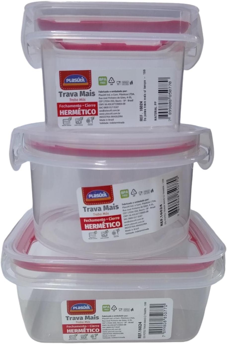 Imagem do produto Plasutil Pote Trava Mais 16024 Div