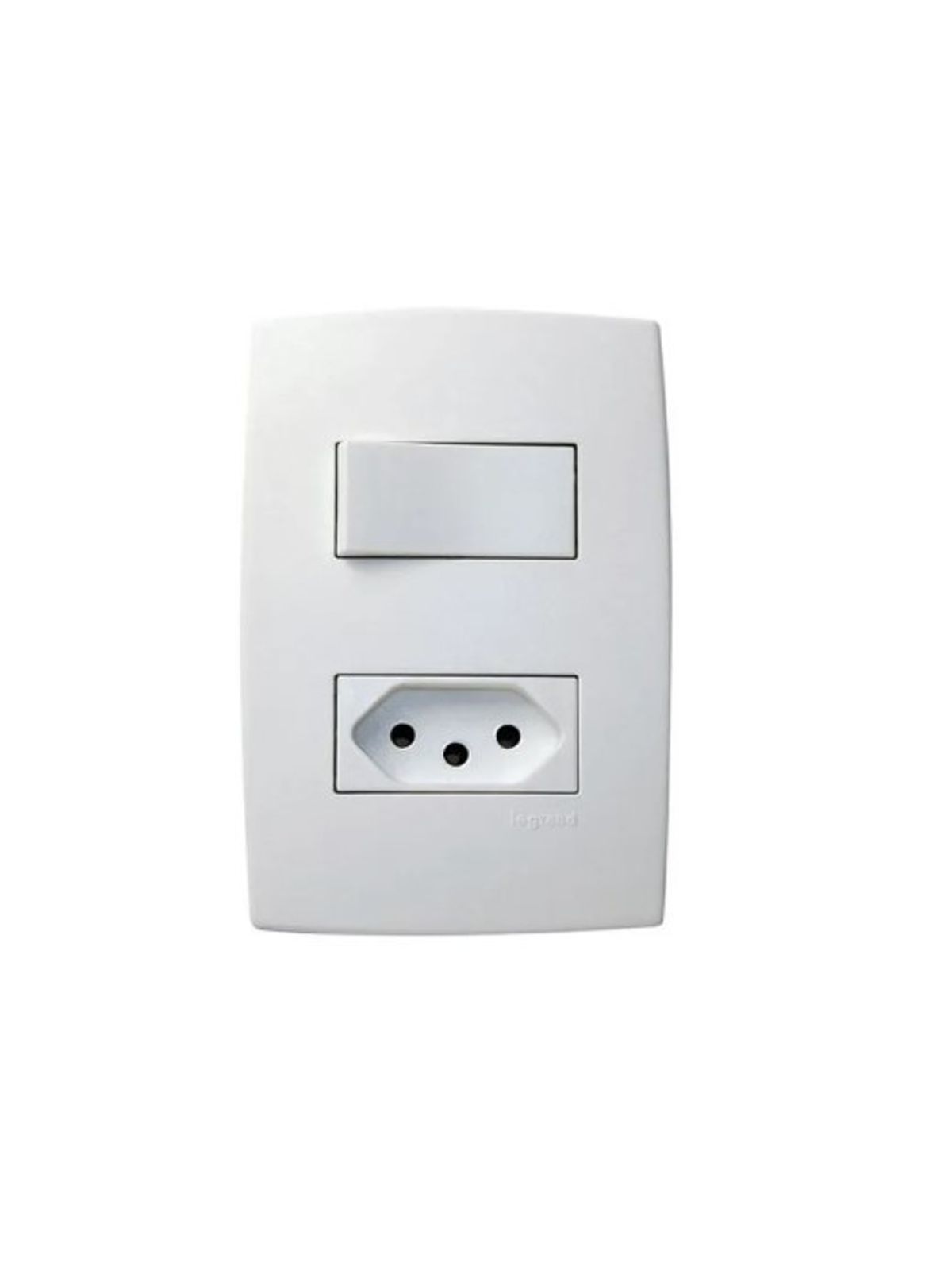 Imagem do produto Pial Plus Conjunto Montado 4x2 com 1 Interruptor Simples e 1 Tomada 2P+T 10A Branco