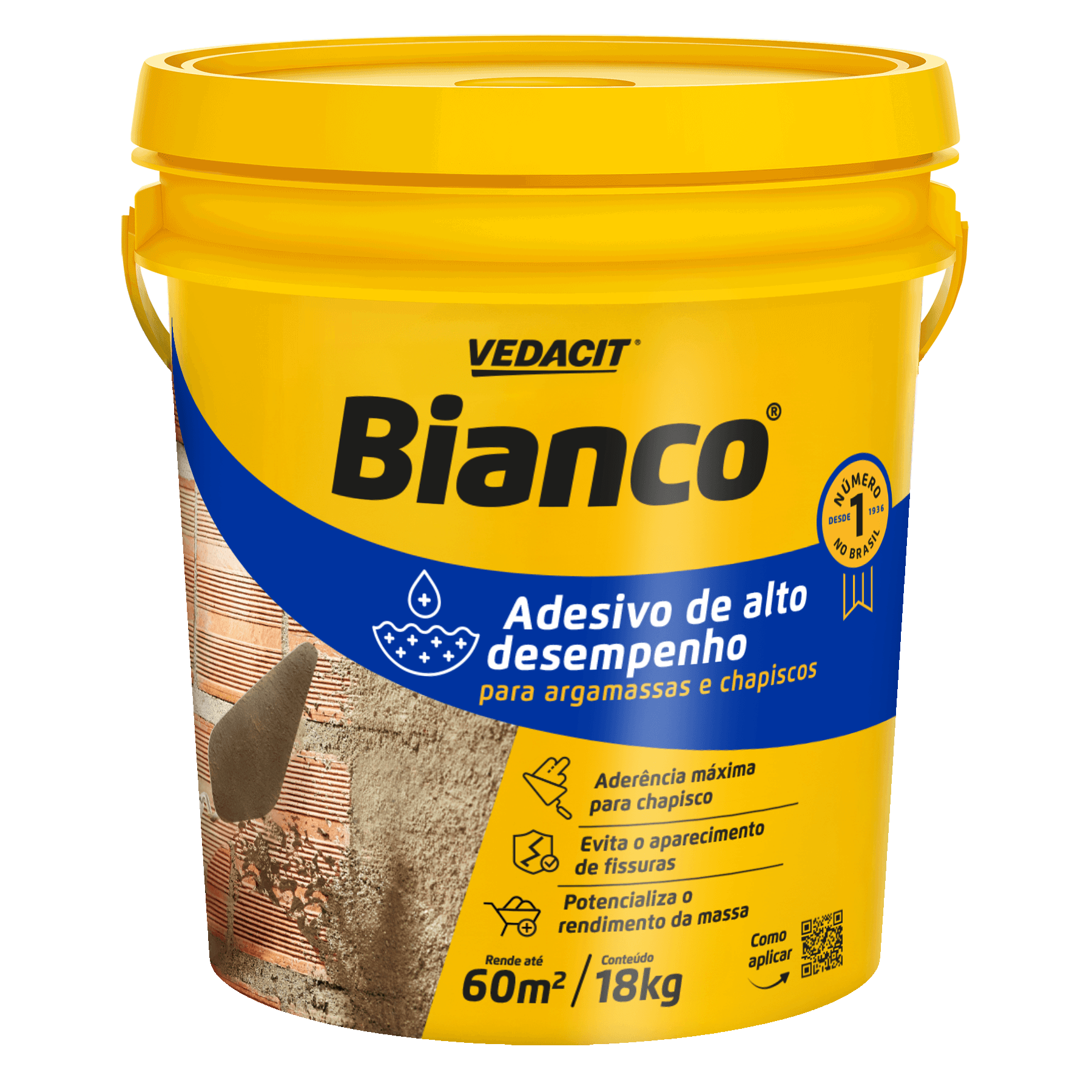 Imagem do produto Bianco Adesivo para Chapiscos e Argamassas Vedacit Balde 18L