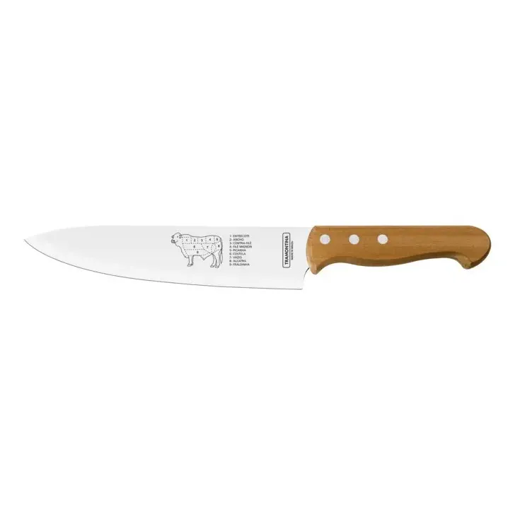 Imagem do produto Tramontina Faca para Carne 8" Dynamic/Churrasco em Aço Inox com Cabo de Madeira
