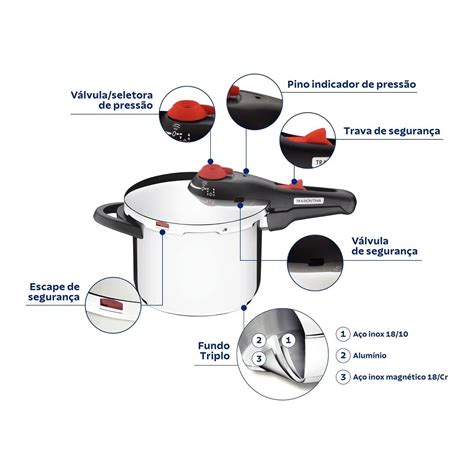 Imagem do produto Mor Panela de Pressão Inox 4,5L SOLAR TRAMON