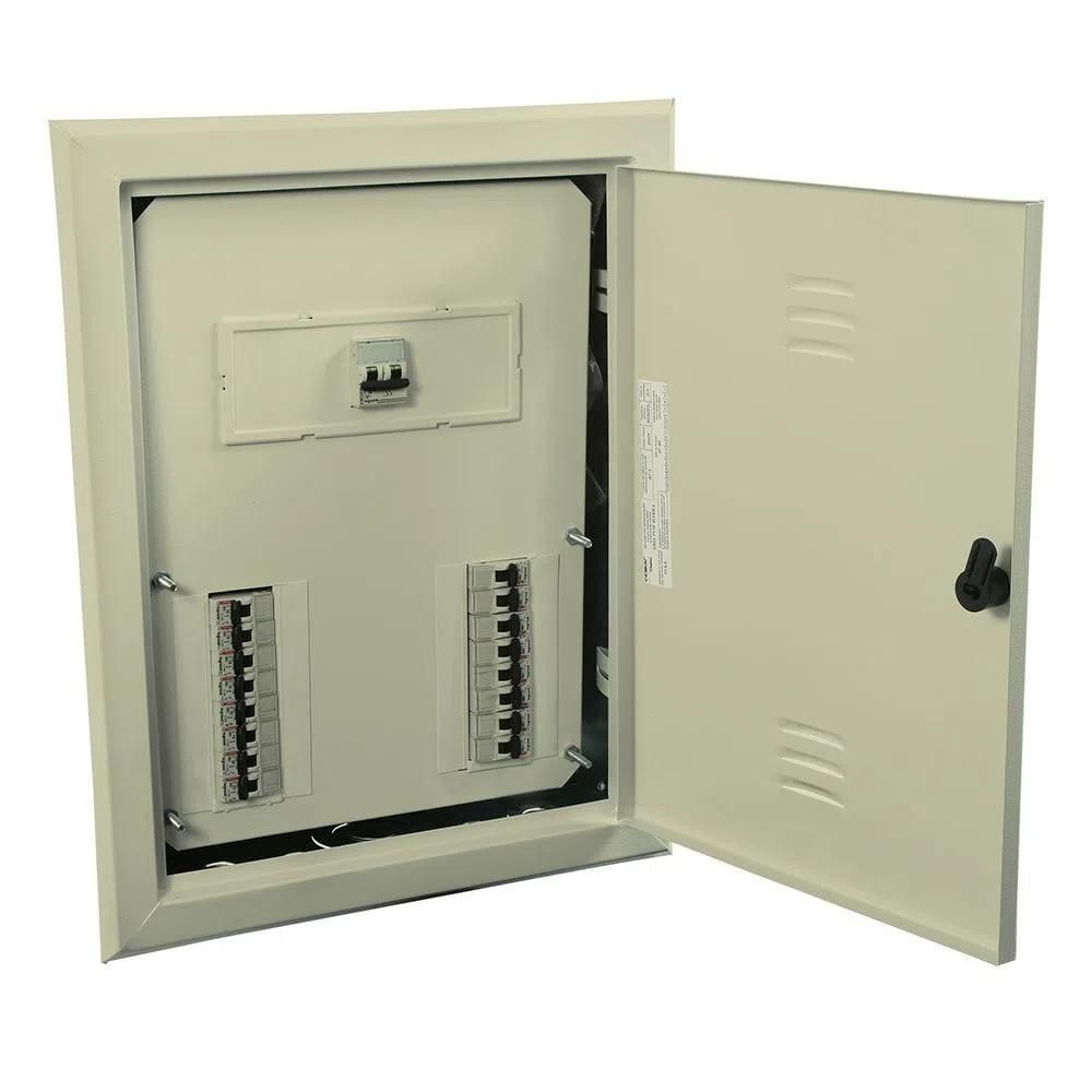 Imagem do produto Pial Cemar Legrand Quadro de Distribuição Universal Metal 24 DIN / 18 NEMA 150A Bege Embutir