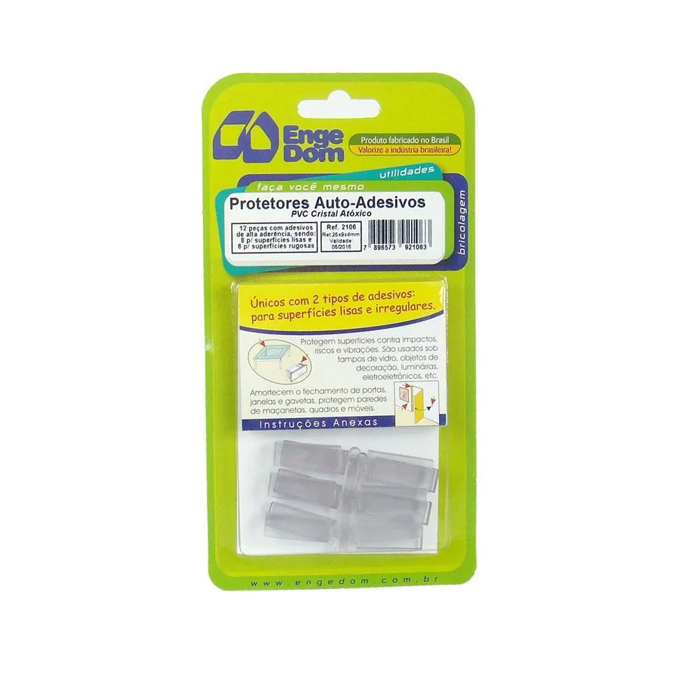 Imagem do produto Protetor PVC Translúcido 20x4mm (12 peças) Adesivo Base Redonda Engedom