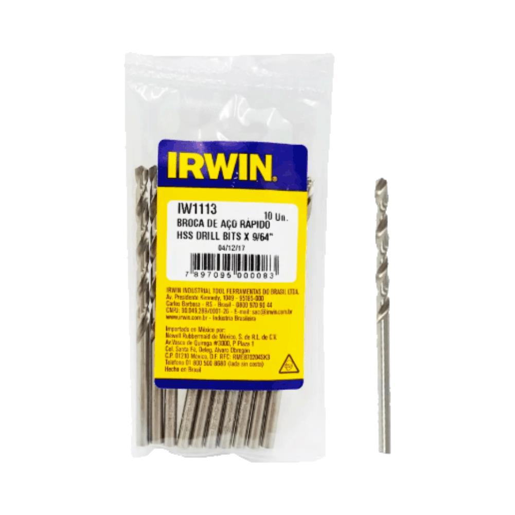 Imagem do produto Irwin Broca de Aço Rápido 9/64 Pol 3,57mm