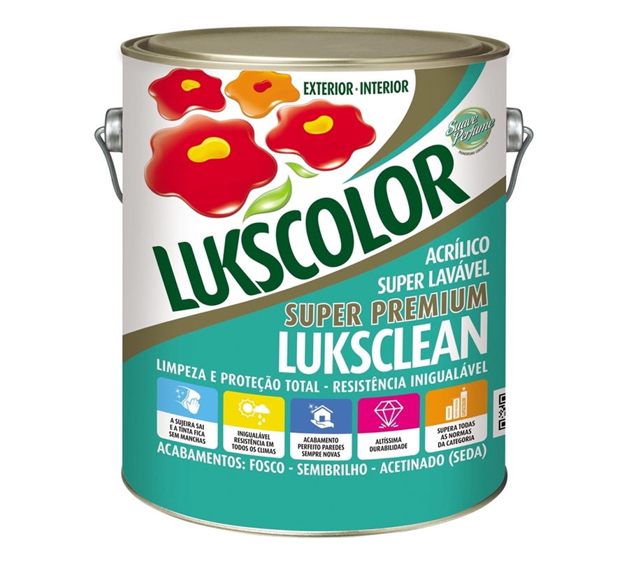 Imagem do produto Lukscolor Tinta Acrílica Premium Luksclean Semibrilho Branco 3,6 Litros