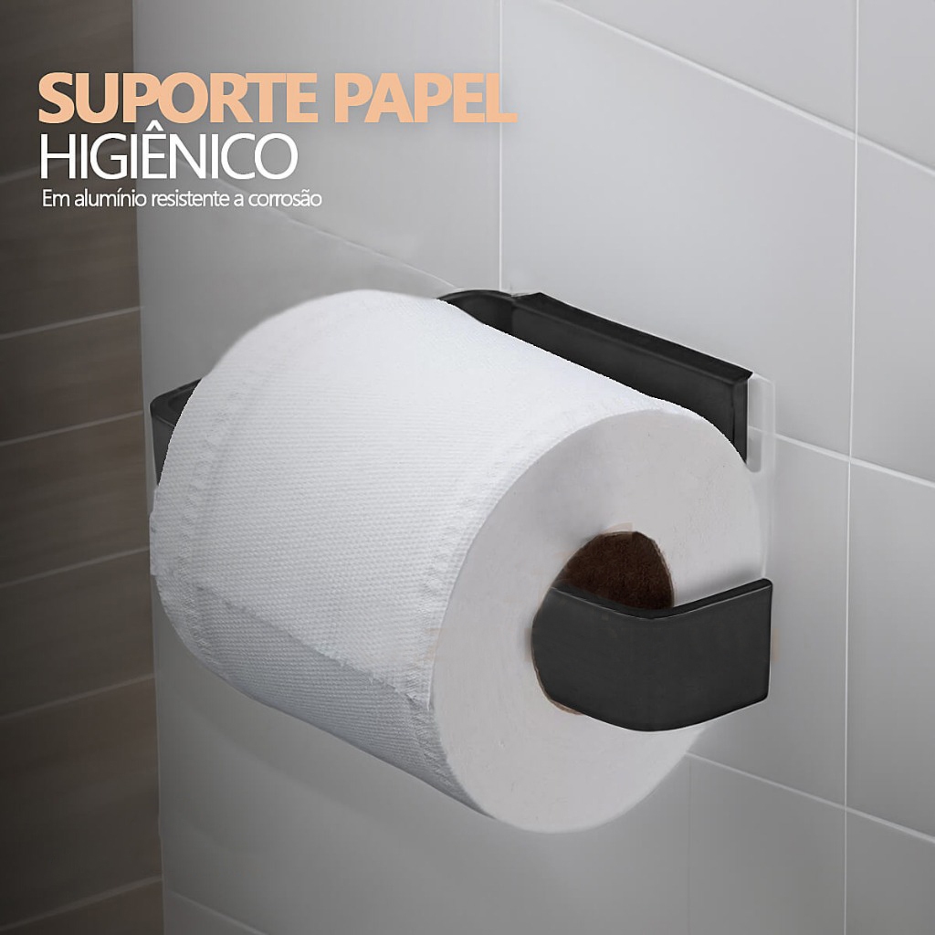 Imagem do produto Balibox Papeleira Luxo Fumê Preto Fosco