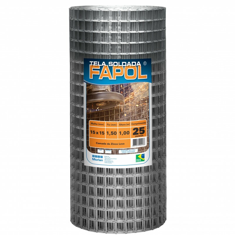Imagem do produto Tela Soldada Galvanizada 15x15mm Fio 1,50mm 1,00x25m