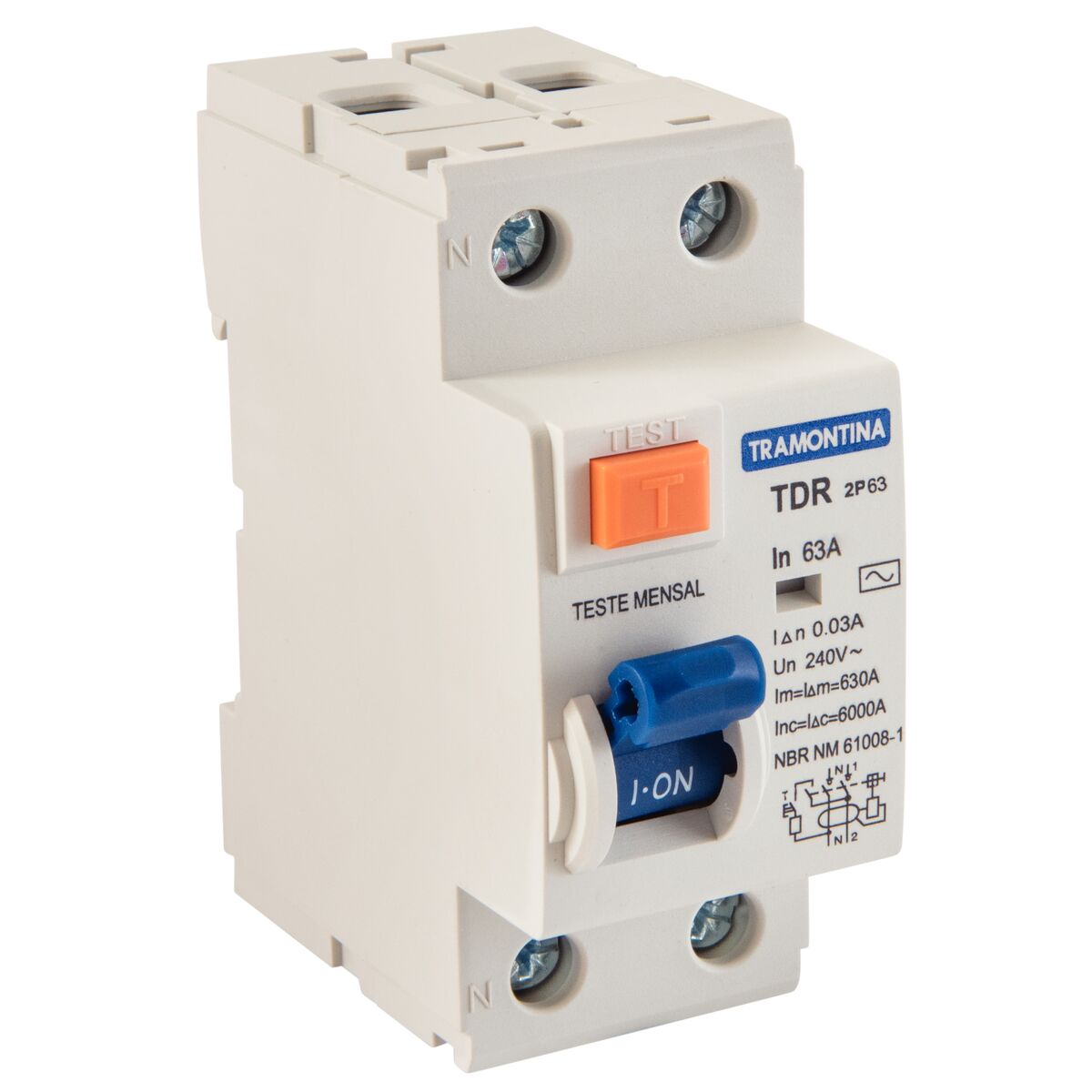 Imagem do produto Tramontina Interruptor TDR-63 2P 63A 30mA 6KA