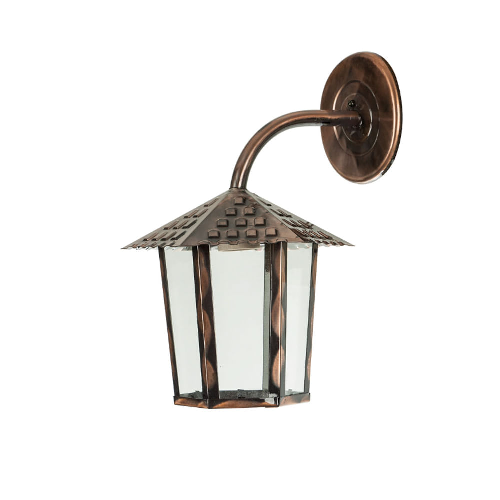 Imagem do produto Blumenau Arandela Colonial Sextavada Vidro Liso Cobre 109400 05
