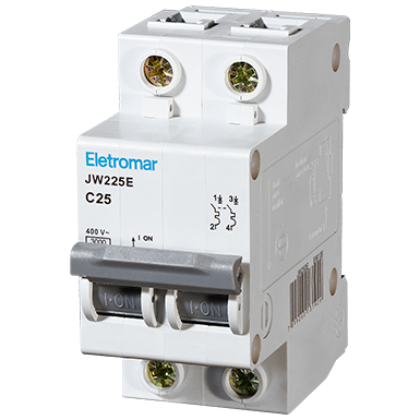 Imagem do produto Disjuntor Termomagnético Bipolar DIN Mec Tronic 20A